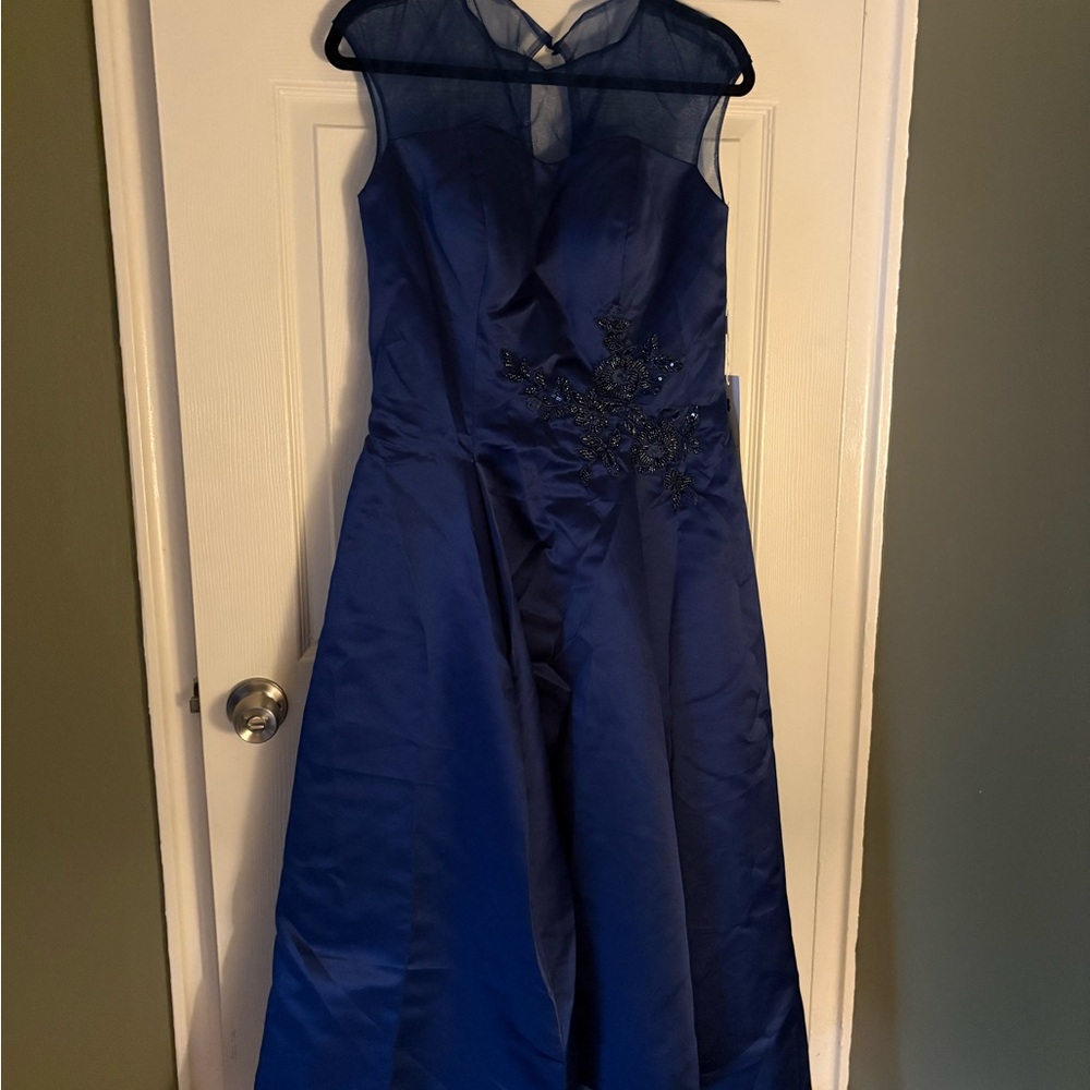 Elegant Blue High Low Dress